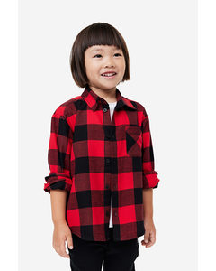 Cotton Flannel Shirt Red/checked