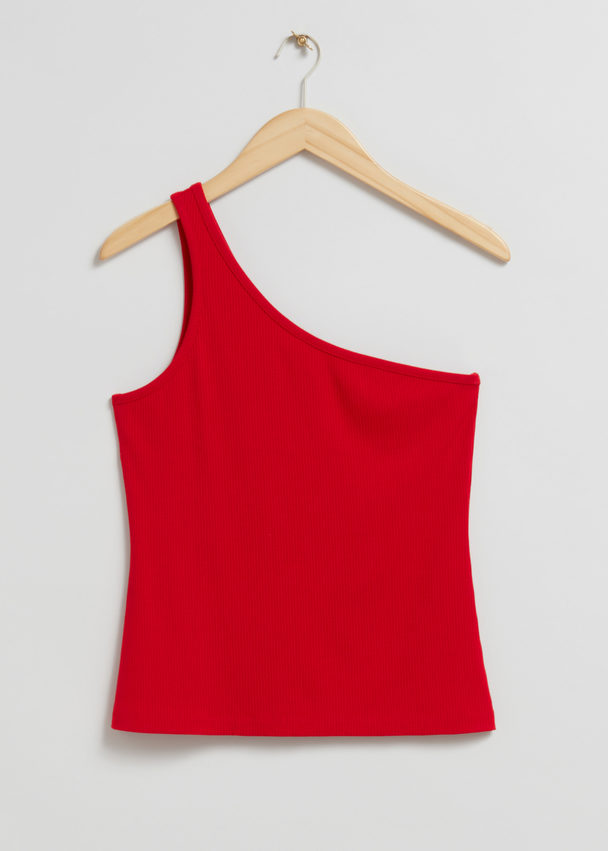 & Other Stories One Shoulder Top Red