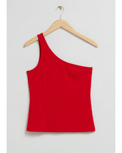 One Shoulder Top Red