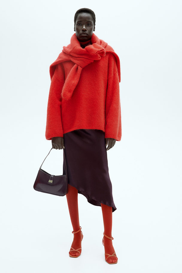 H&M Oversize-Pullover aus Mohairmix Rot