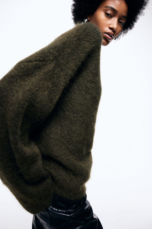 H&M Oversize-Pullover aus Mohairmix Waldgrün