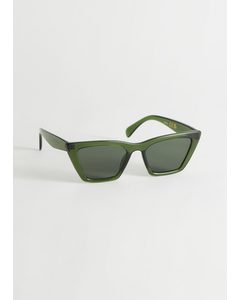 Eckige Cateye-Sonnenbrille Grün