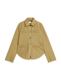 Körpernahes Overshirt Khaki