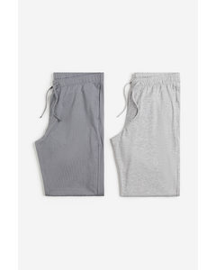 2-pack Regular Fit Pyjama Bottoms Grey/grey Marl