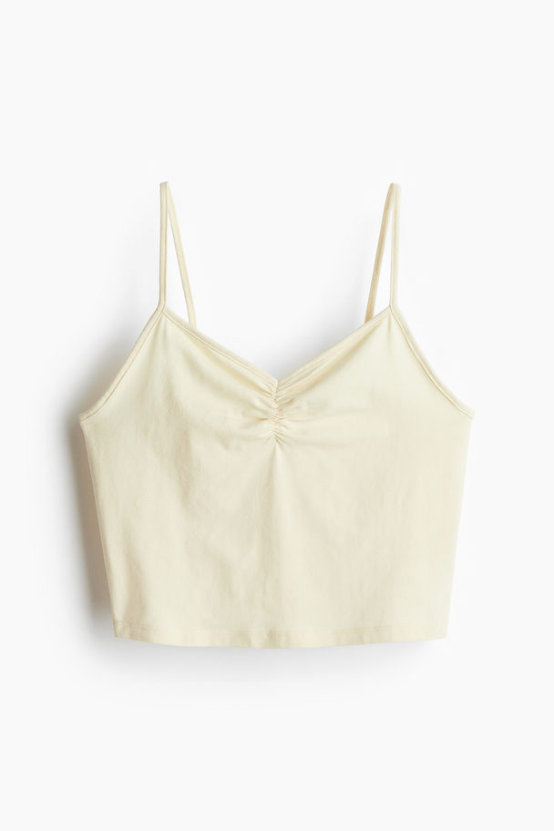 H&M Croptop Med Smalle Stropper Lysegul