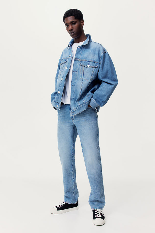 H&M Straight Regular Jeans Denimblå