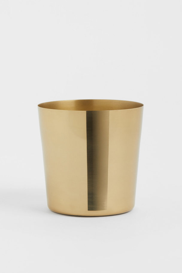H&M HOME Small Metal Plant Pot Gold-coloured