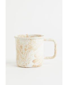 Patterned Metal Mug Light Beige/marble-patterned