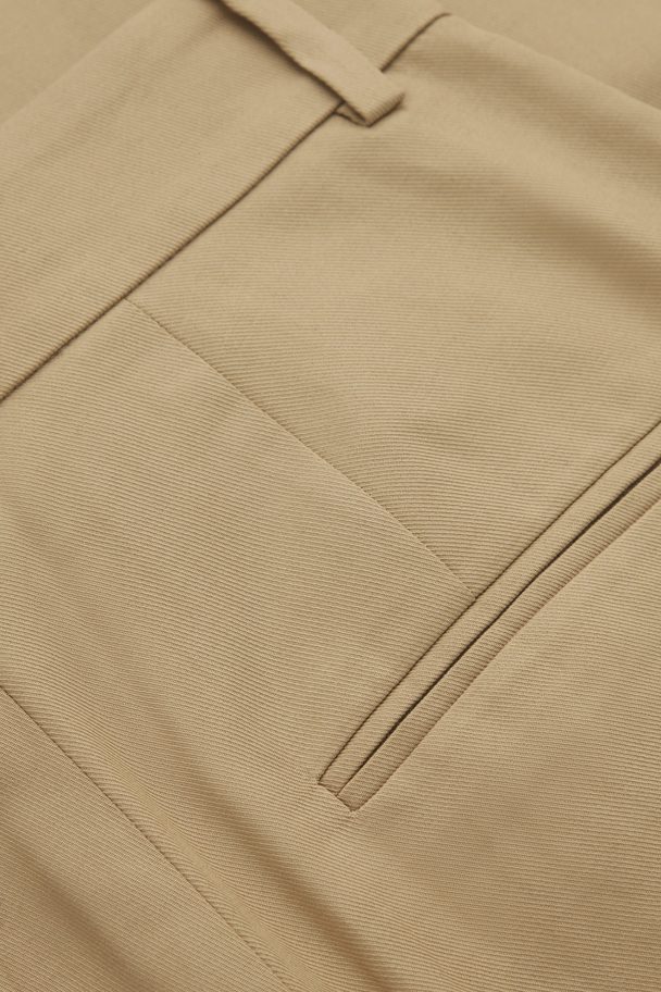 COS High Waisted Pleated Trousers Beige
