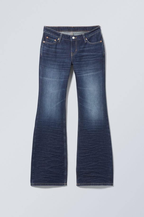 Weekday Nova Low Bootcut Wrinkle Jeans Azur Blue