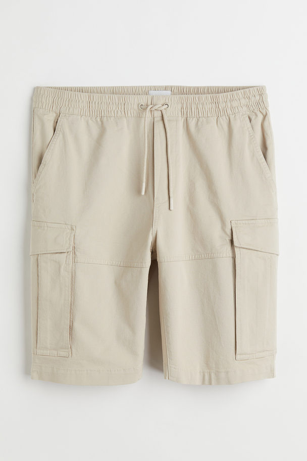 H&M Regular Fit Twill Cargo Shorts Light Beige