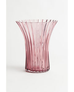 Flared Glass Vase Dark Pink