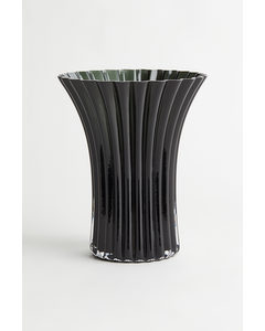 Flared Glass Vase Dark Grey