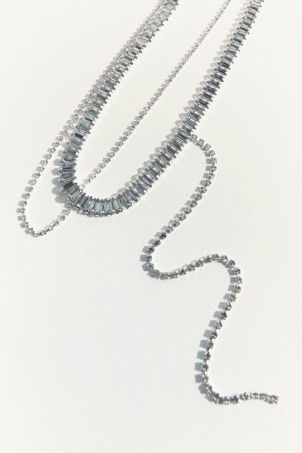 H&M Kurze zweireihige Halskette Silberfarben
