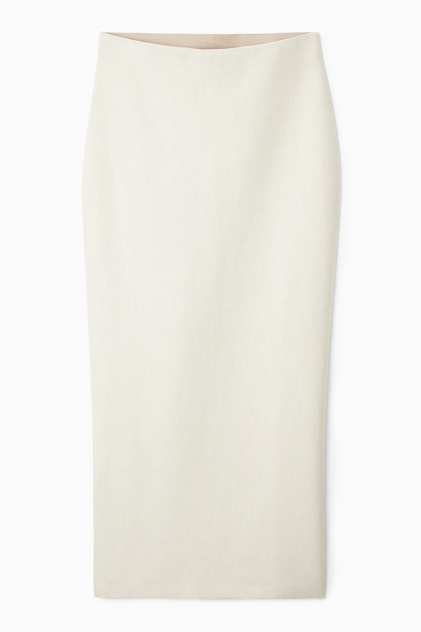 COS Double-faced Wool Column Maxi Skirt Off White