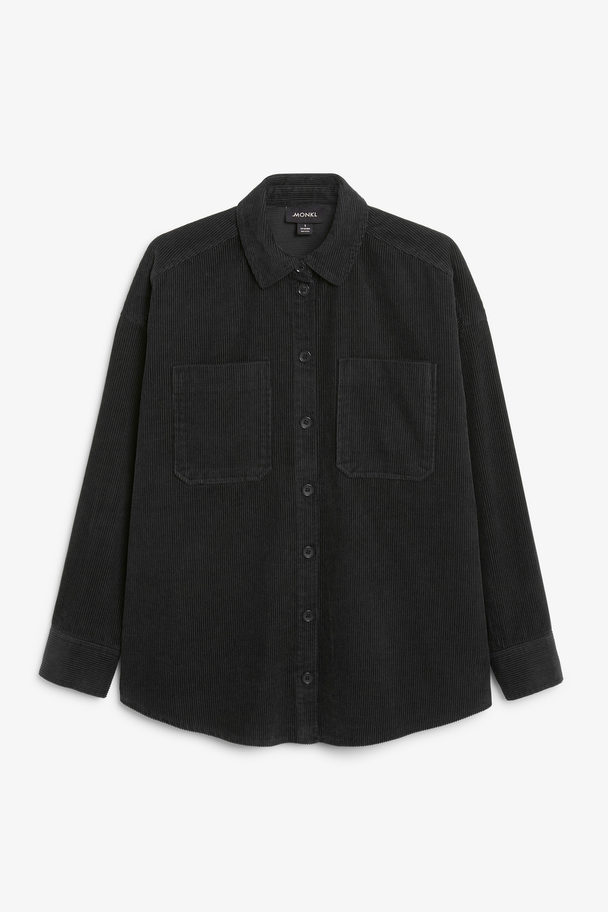 Monki Corduroy Shirt Black