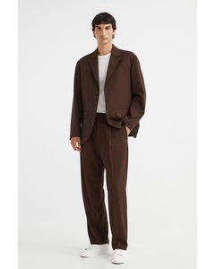 Suit Trousers Straight Fit Dark Brown