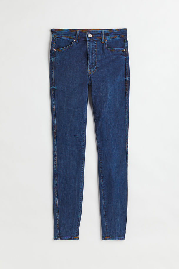 H&M Skinny High Ankle Jeans Donker Denimblauw
