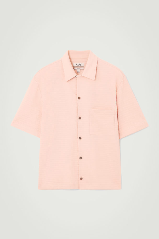 COS Short-sleeved Seersucker Shirt Pink
