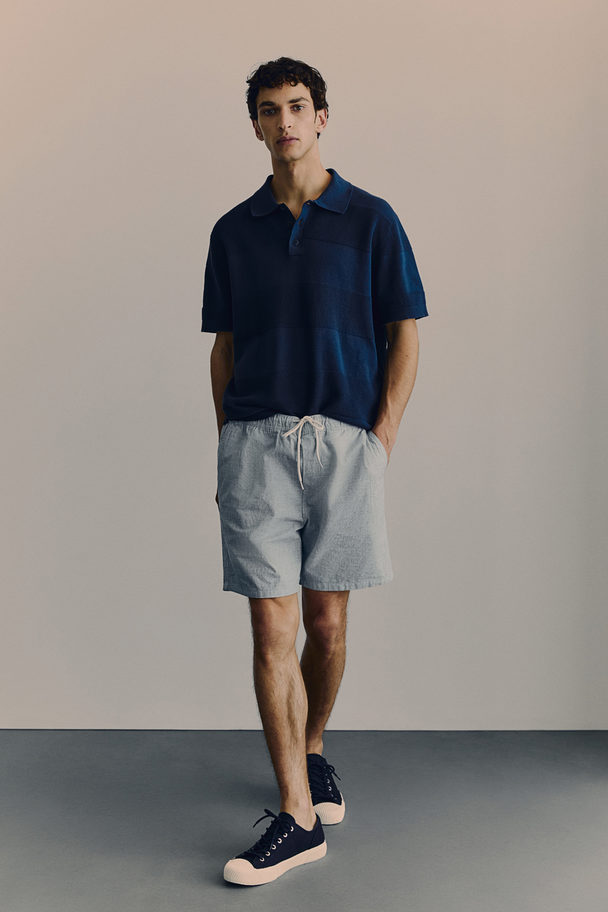 H&M Regular Fit Cotton Shorts Light Blue
