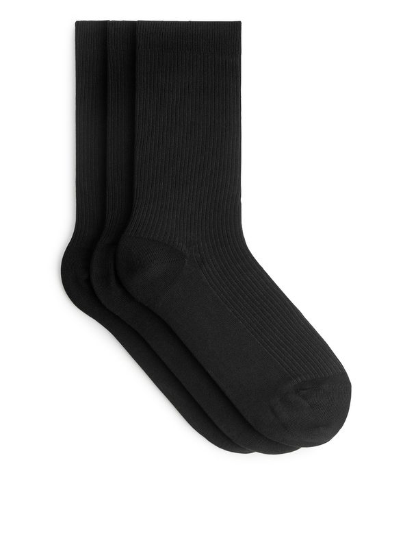 ARKET Cotton Rib Socks Black