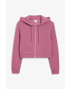 Cropped Zip-up Hoodie Dusty Lilac