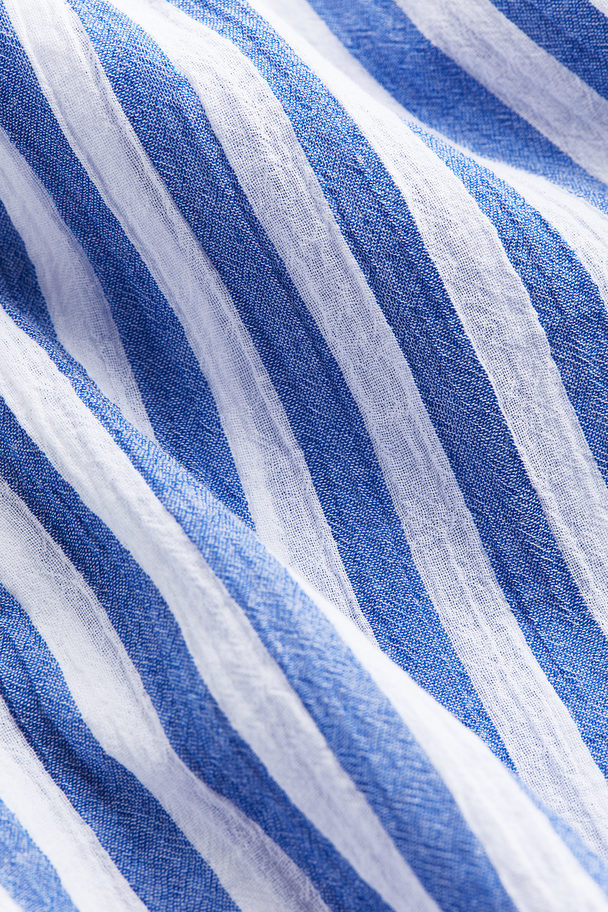 H&M Cotton Blouse Blue/striped