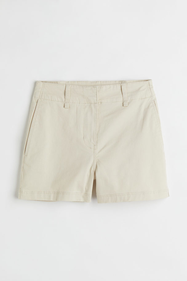 H&M Cotton Twill Shorts Light Beige