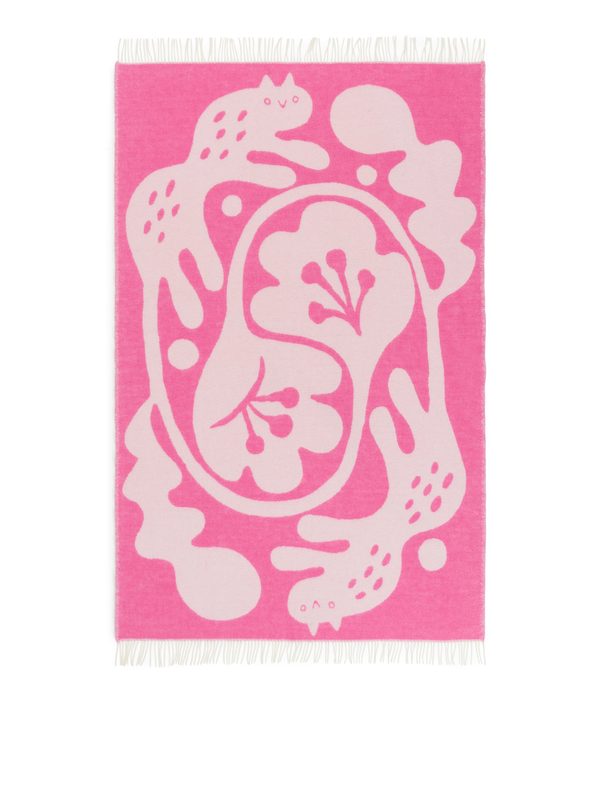 ARKET Takashi Tsushima Wool Blanket Pink/white