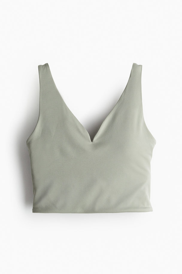 H&M SoftMove™ Sport-BH Medium Support Helles Khakigrün