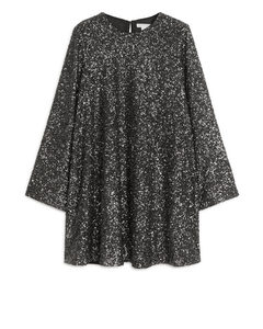 Sequin Mini Dress Dark Grey