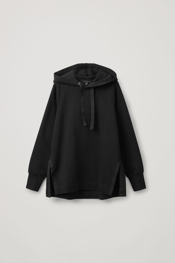 COS Relaxed Hoodie With Side Slits Black