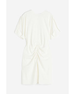 Slit-sleeved Dress White