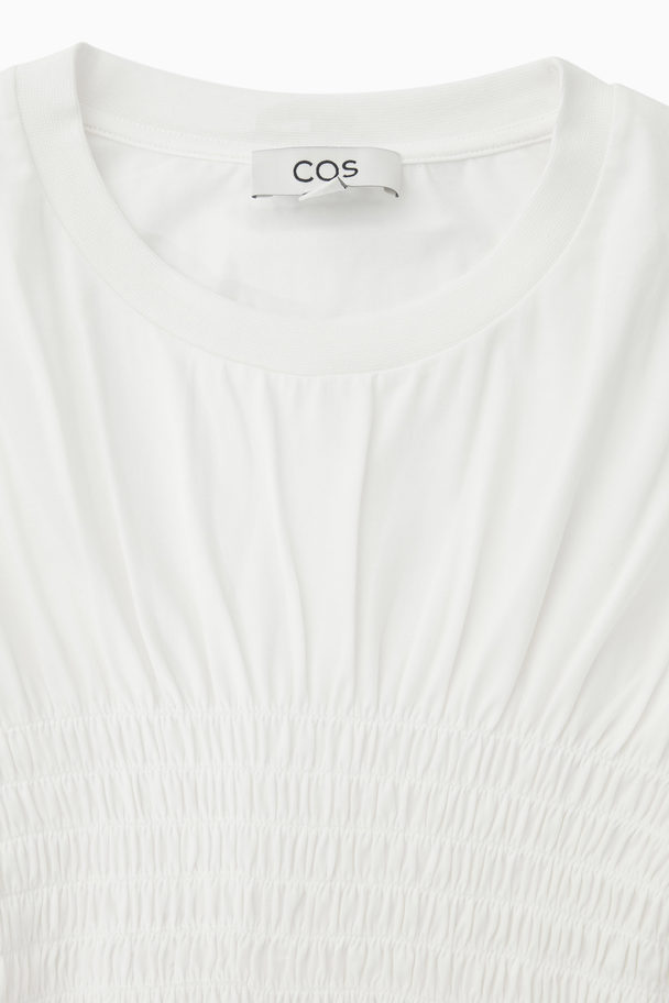 COS Smocked-bodice T-shirt White