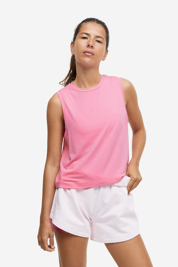 H&M Drymove™ Boxy-style Sports Vest Top Bubblegum Pink