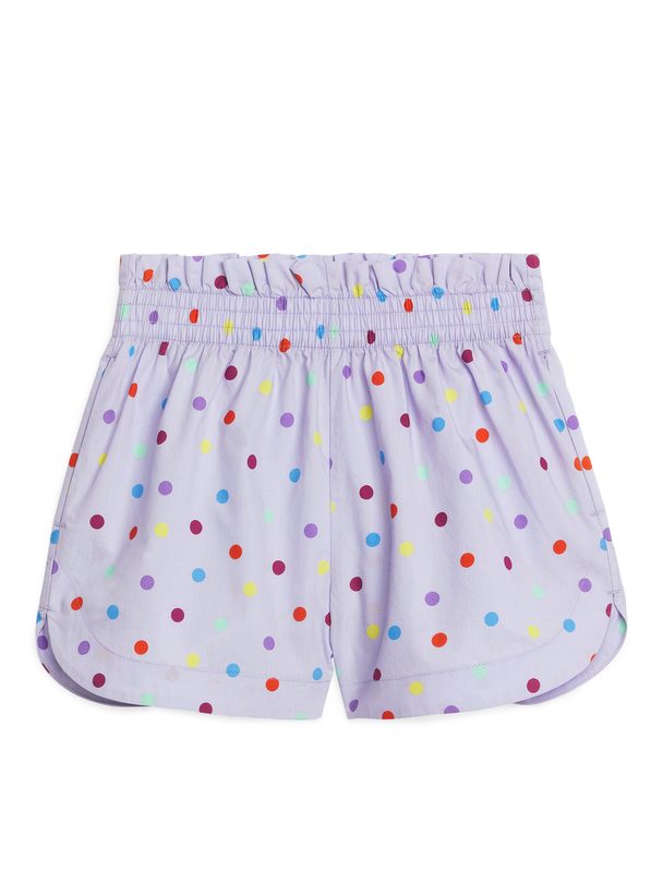ARKET Paperbag-Shorts aus Baumwolle Fliederfarben/mehrfarbig