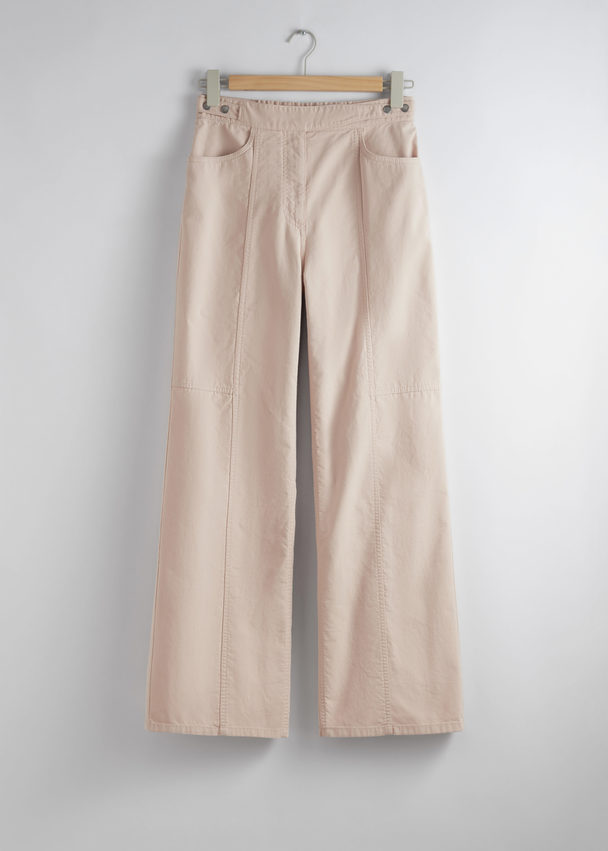 & Other Stories Straight Utility Trousers Beige