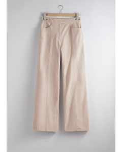 Rechte Utility Broek Beige