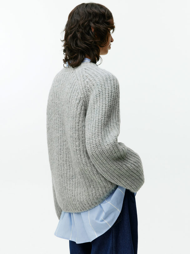 ARKET Pullover aus Wolle und Alpaka Graumeliert