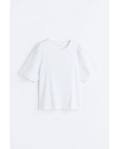 T-shirt I Broderie Anglaise Hvid