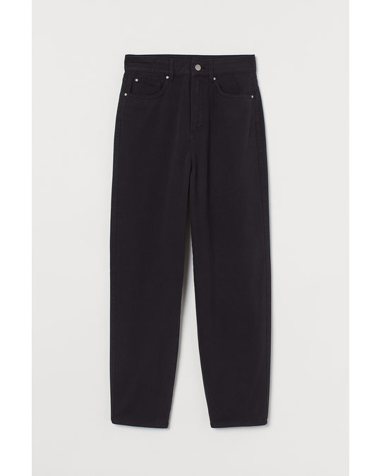 H&M Ankle-length Twill Trousers Black