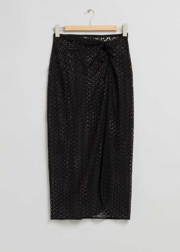 & Other Stories Twisted Front Lace Sarong Black