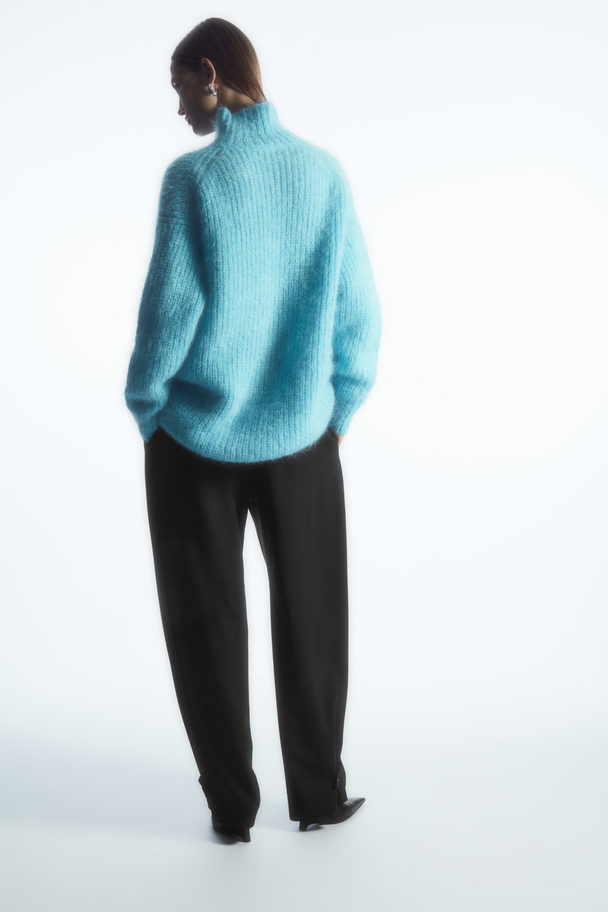COS Funnel-neck Mohair Tunic Light Turquoise