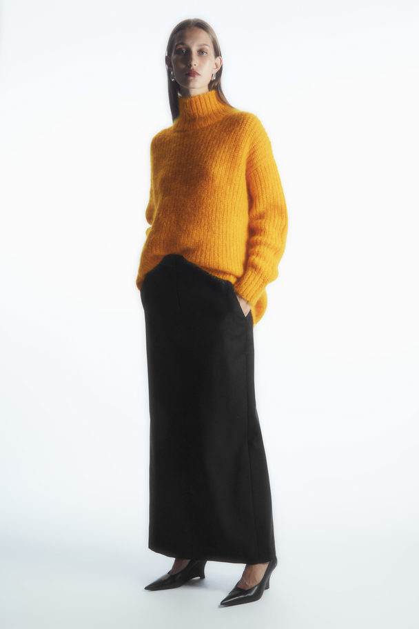 COS Funnel-neck Mohair Tunic Yellow