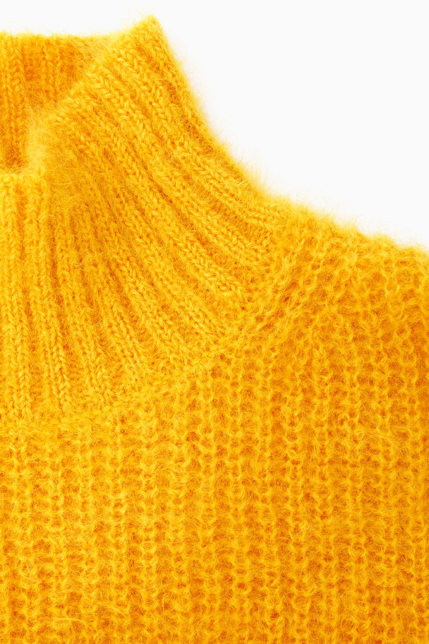 COS Funnel-neck Mohair Tunic Yellow