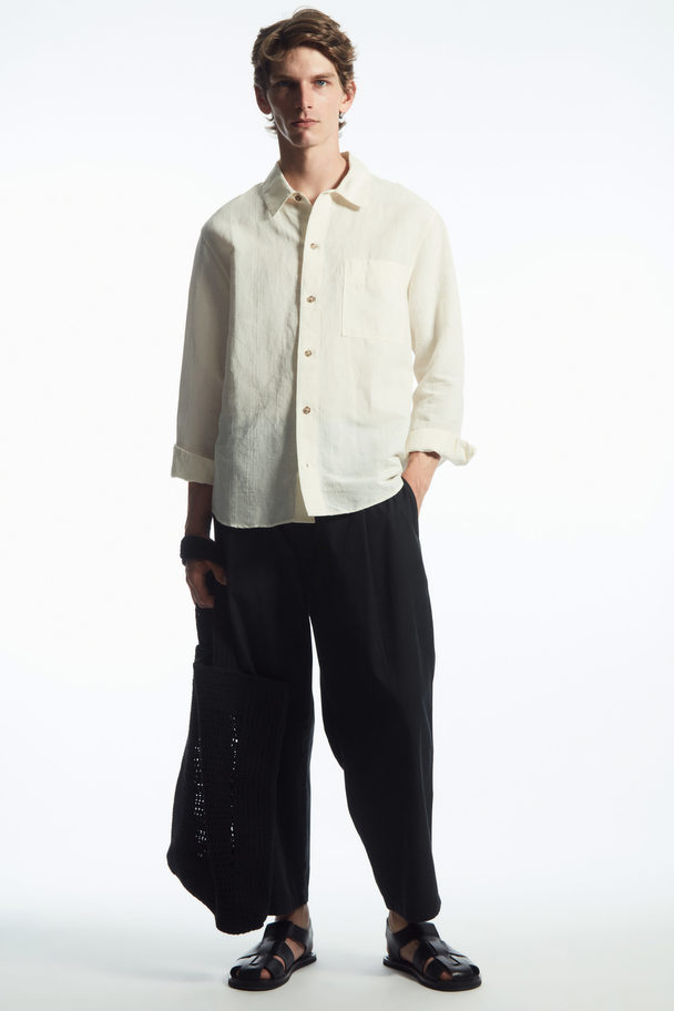 COS Textured Linen-blend Shirt Off-white