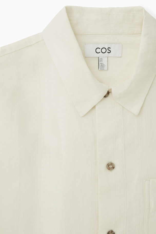 COS Textured Linen-blend Shirt Off-white