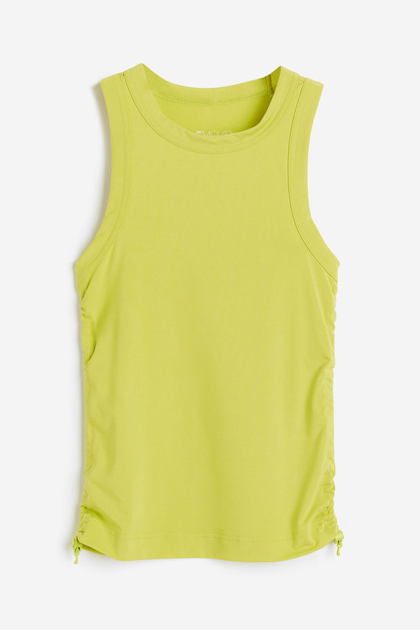 H&M Drymove™ Drawstring-detail Sports Vest Top Lime Green