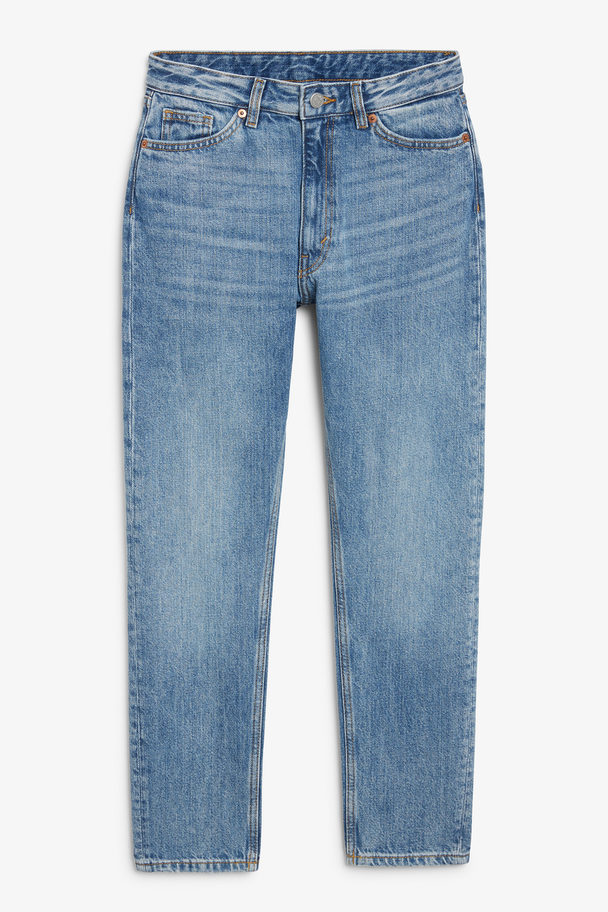 Monki Hoch sitzende Jeans Kimomo mit schmalem Bein Vintage-Blau