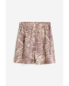 Pull-on Twill Shorts Dusty Rose/patterned